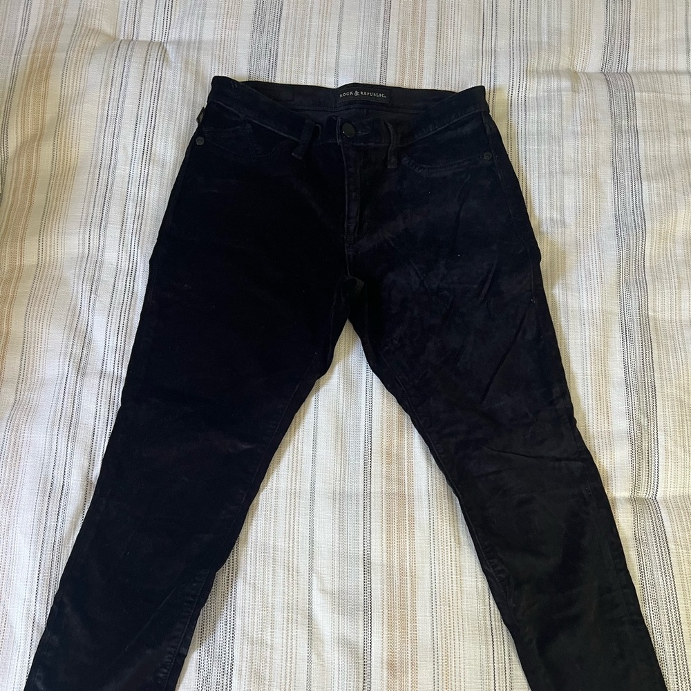 Rock & Republic Black Suede Trousers
